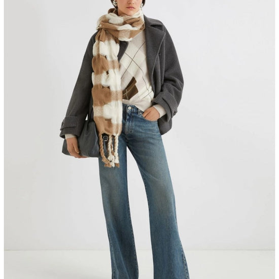 Young Ideas/Henmores - Moira Wool Cashmere Argyle Jumper - 006 Natural - XS