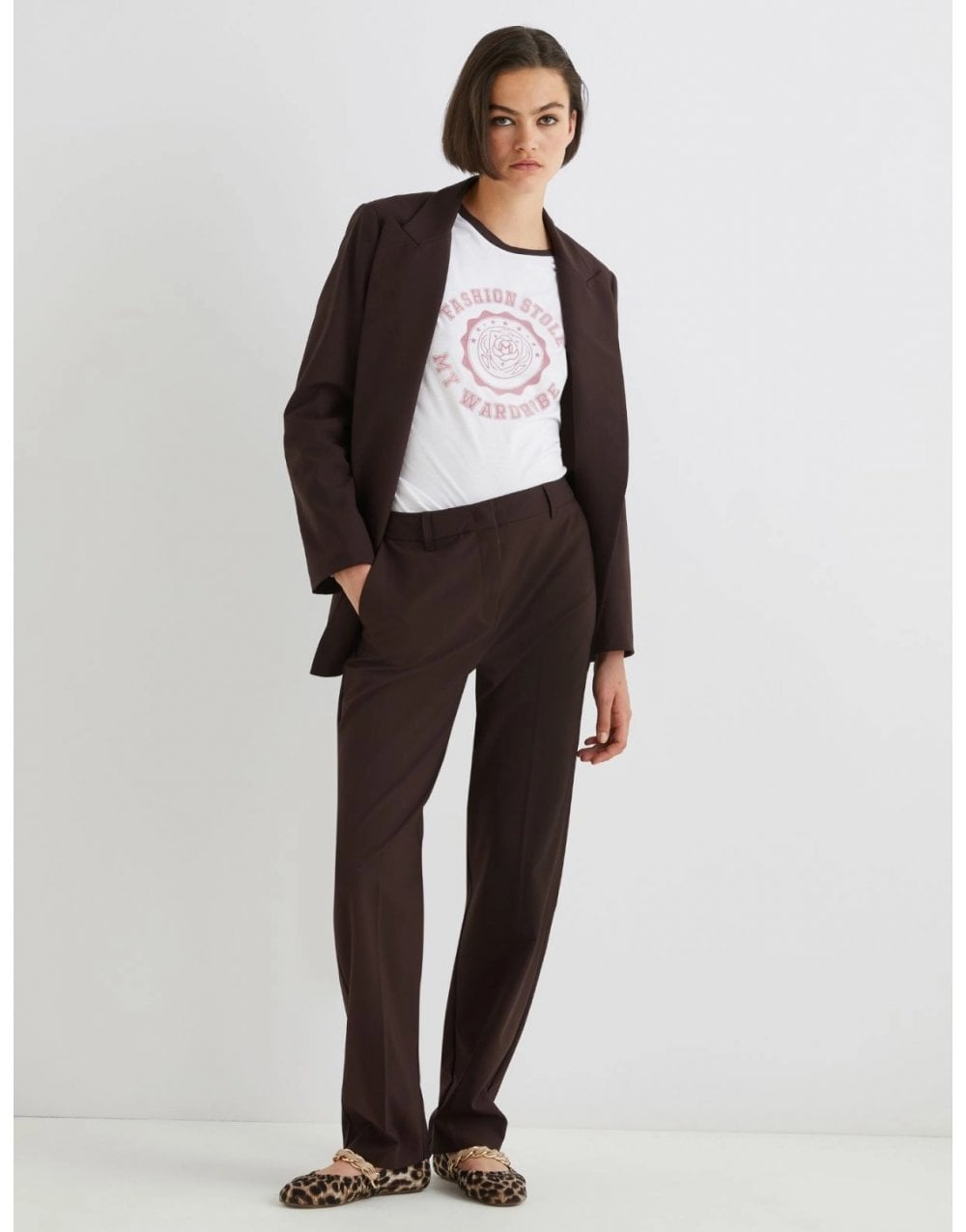 Young Ideas/Henmores - Motrice Straight Leg Trousers - 004 Brown - 10