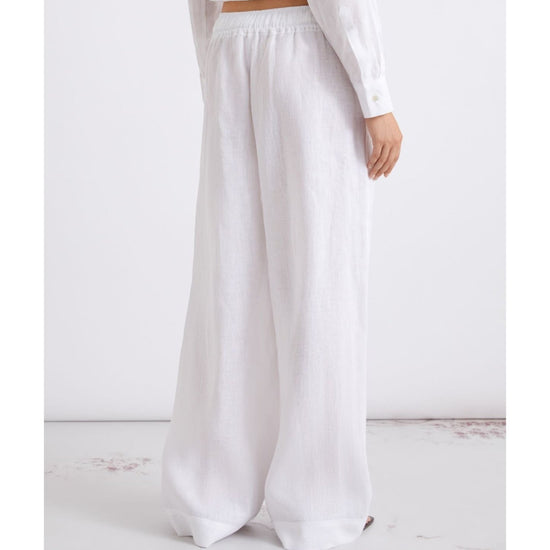 Young Ideas/Henmores - Nicchia Wide Leg Cotton Trousers - 001 White - 8