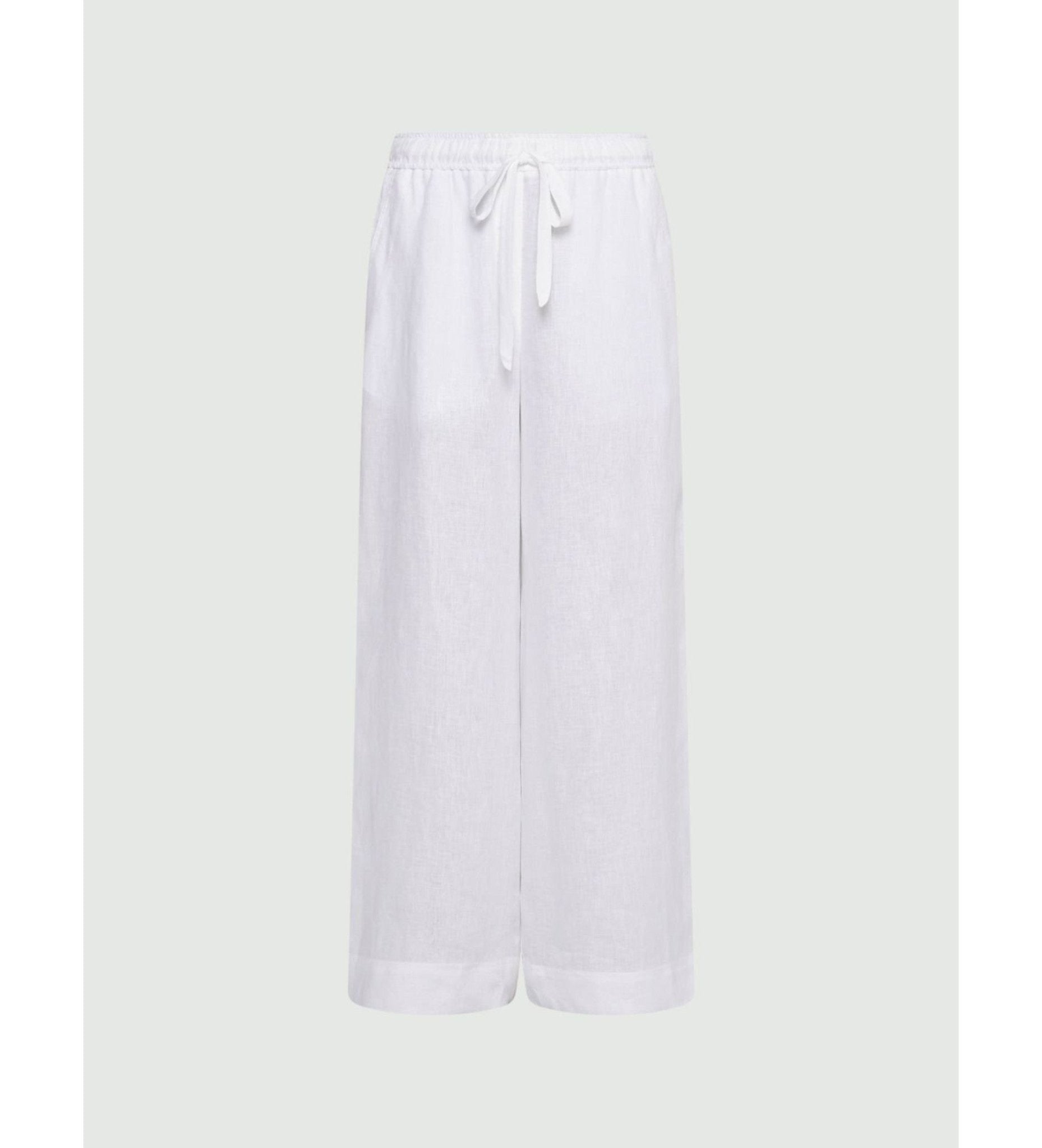 Young Ideas/Henmores - Nicchia Wide Leg Cotton Trousers - 001 White - 8