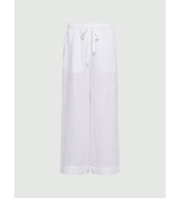 Young Ideas/Henmores - Nicchia Wide Leg Cotton Trousers - 001 White - 8