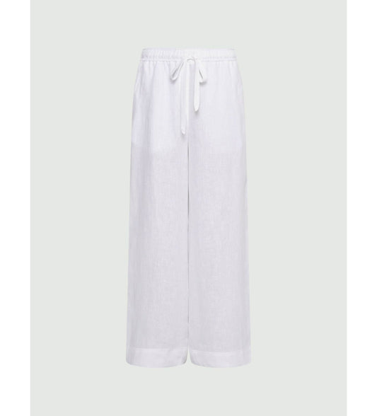 Young Ideas/Henmores - Nicchia Wide Leg Cotton Trousers - 001 White - 8