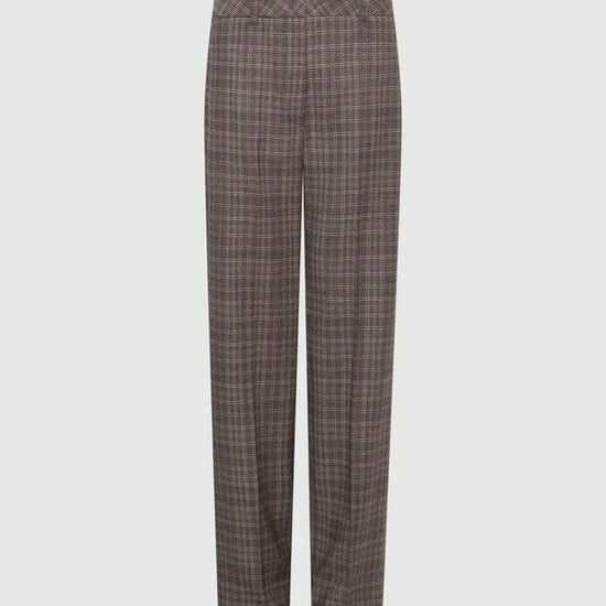 Young Ideas & Henmores -Onorata Check Straight Leg Trousers -005 Turtledove -8