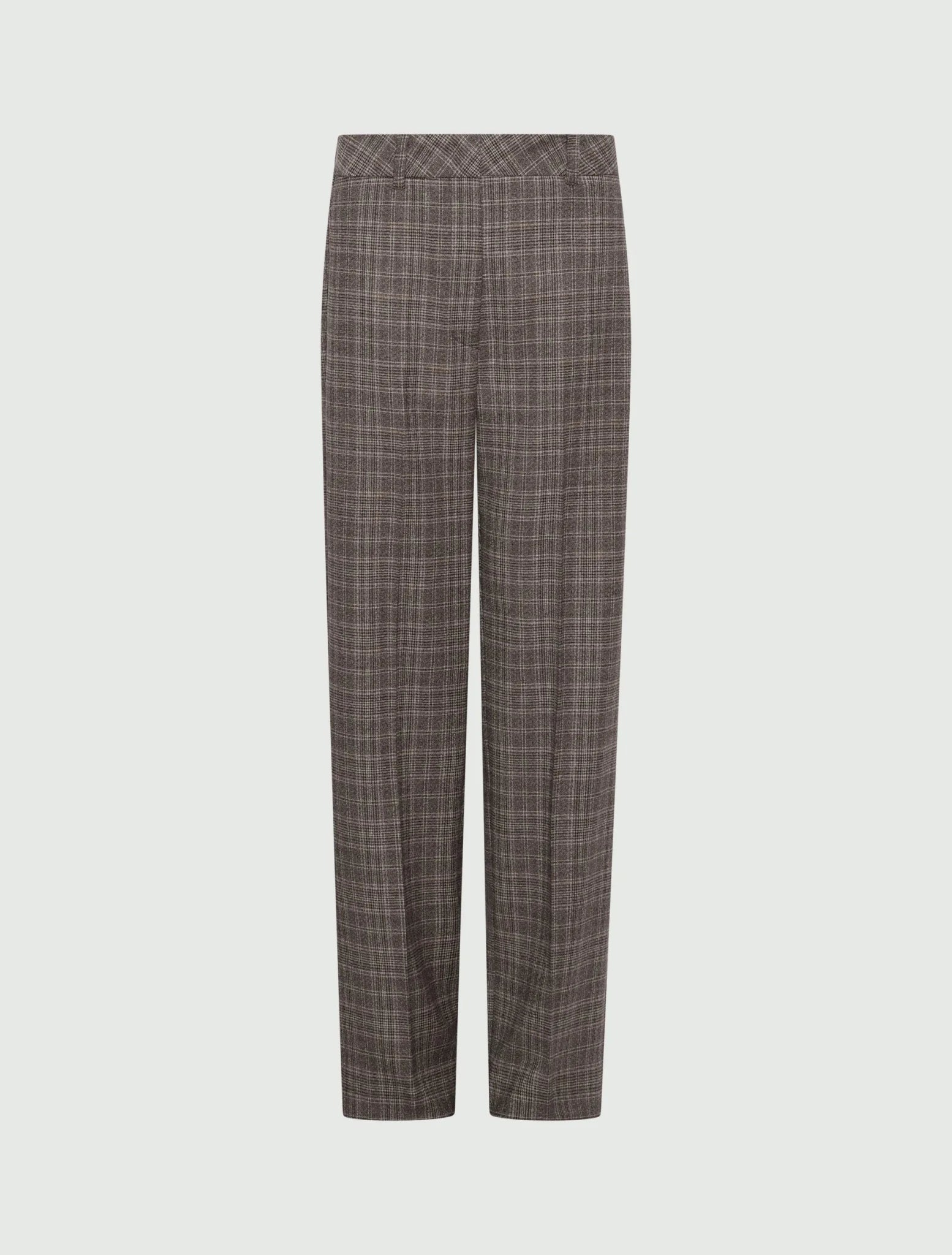 Young Ideas & Henmores -Onorata Check Straight Leg Trousers -005 Turtledove -8