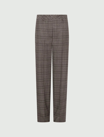 Young Ideas & Henmores -Onorata Check Straight Leg Trousers -005 Turtledove -8