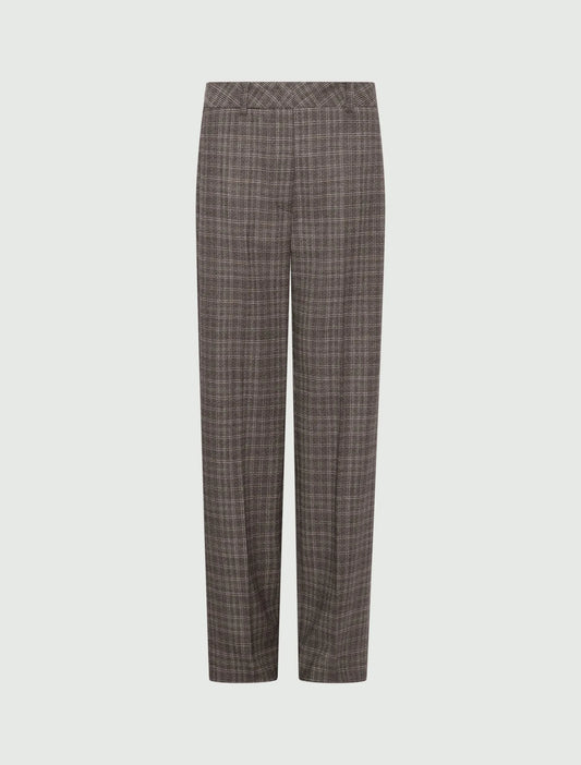 Young Ideas & Henmores -Onorata Check Straight Leg Trousers -005 Turtledove -8