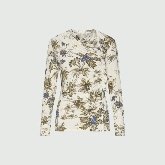 Young Ideas & Henmores -Pere Floral Ruched Top -004 White Multi -S