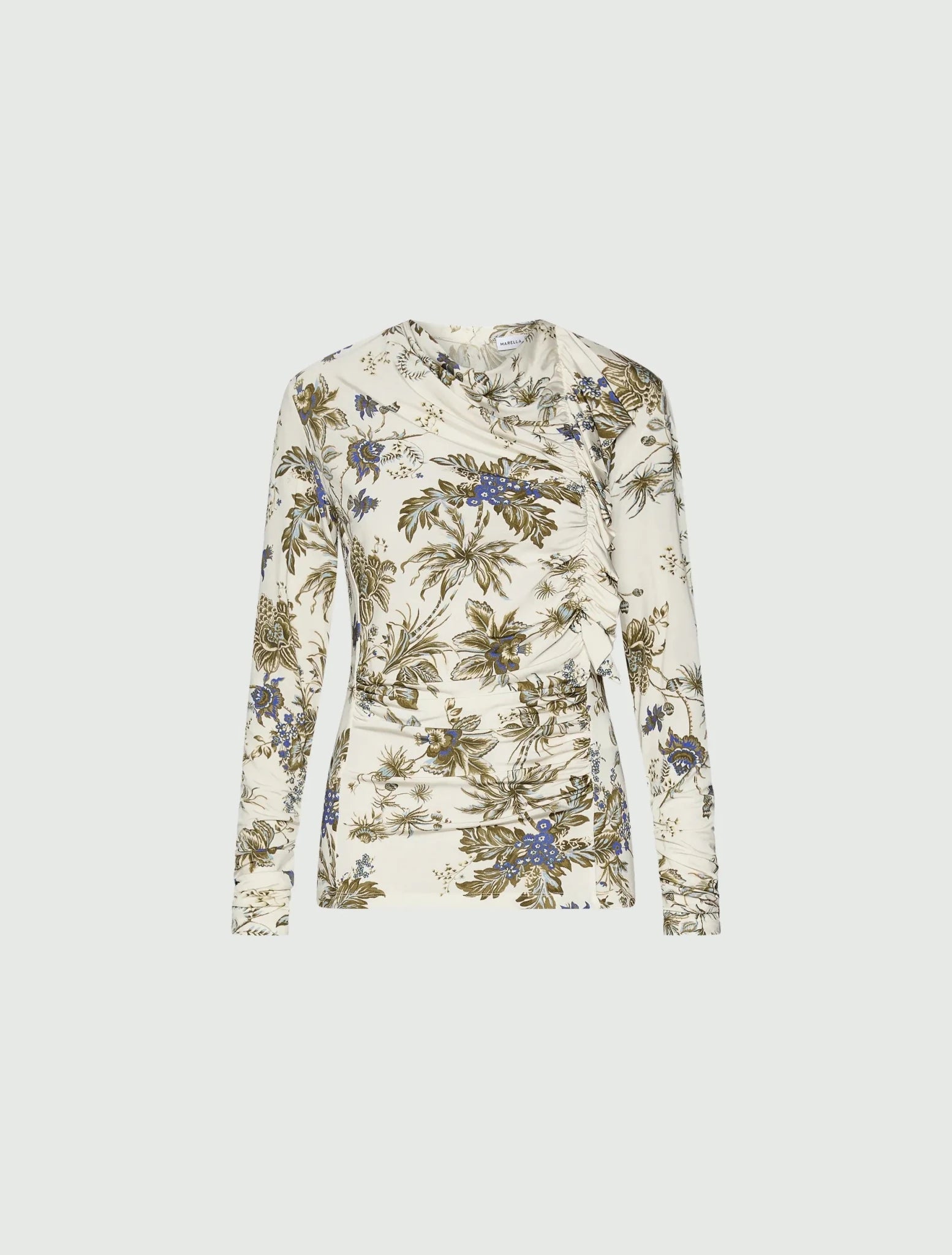 Young Ideas & Henmores -Pere Floral Ruched Top -004 White Multi -S