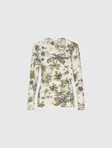 Young Ideas & Henmores -Pere Floral Ruched Top -004 White Multi -S