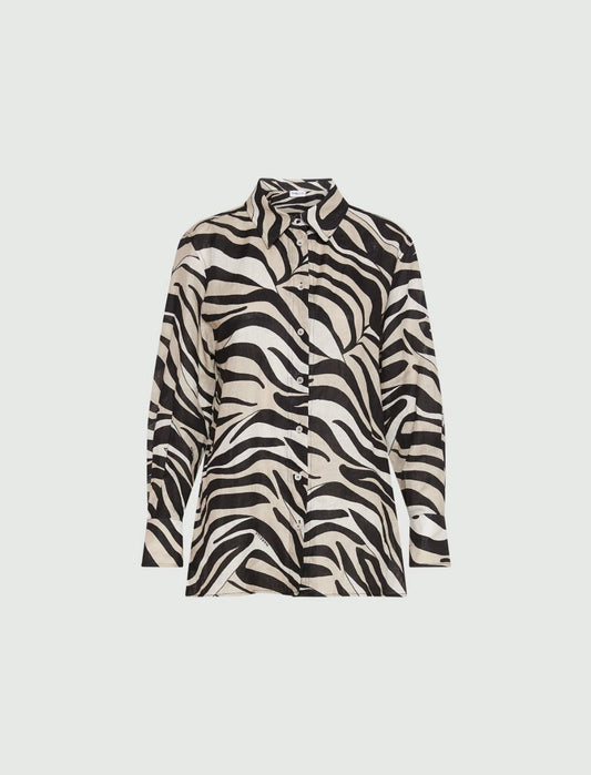 Young Ideas/Henmores - Pergola Zebra Linen Shirt - 002 Black Zebra - 8
