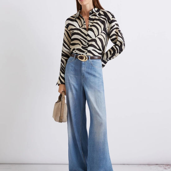 Young Ideas/Henmores - Pergola Zebra Linen Shirt - 002 Black Zebra - 8