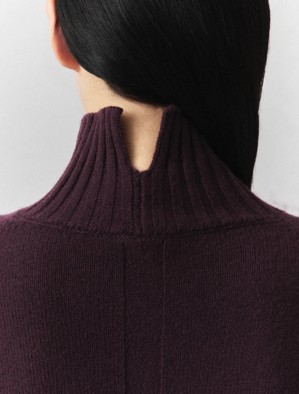 Young Ideas & Henmores -Quota High Neck Wool Jumper -002 Blackberry -XS