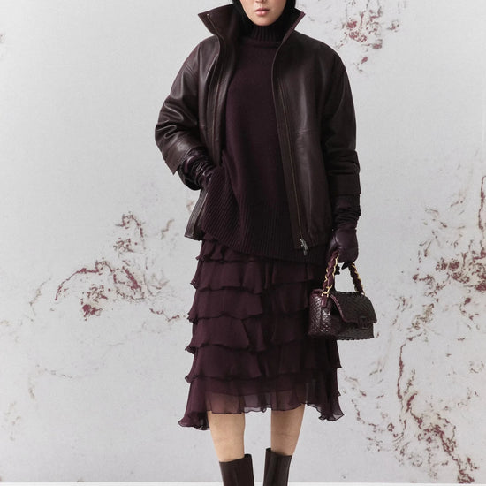 Young Ideas & Henmores -Quota High Neck Wool Jumper -002 Blackberry -XS