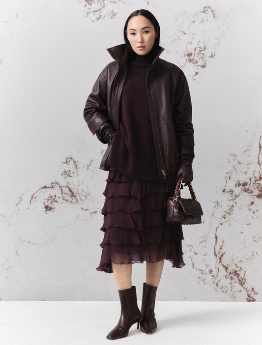 Young Ideas & Henmores -Quota High Neck Wool Jumper -002 Blackberry -XS