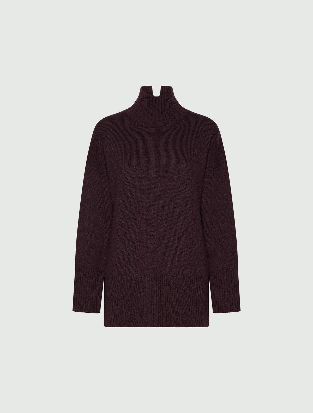 Young Ideas & Henmores -Quota High Neck Wool Jumper -002 Blackberry -XS