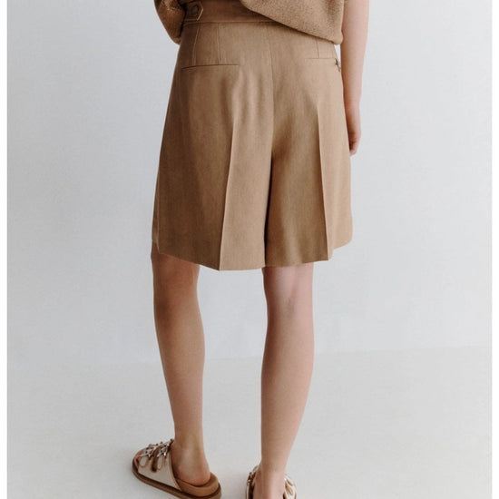 Young Ideas/Henmores - Sagitta Single Pleat Shorts - 002 Beige - 8