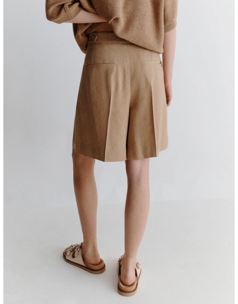 Young Ideas/Henmores - Sagitta Single Pleat Shorts - 002 Beige - 8