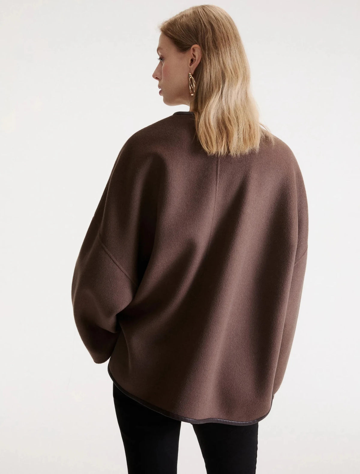 Young Ideas & Henmores -Satira Contrast Hem Mid Length Coat -002 Brown -4