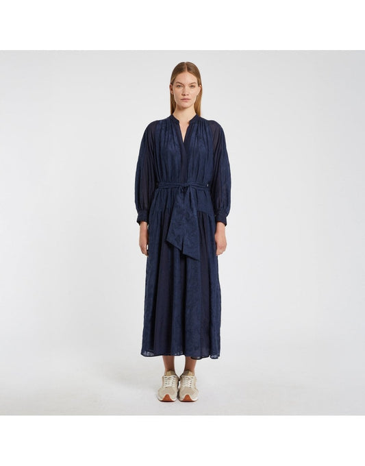 Young Ideas/Henmores - Setola Belted 3/4 Sleeve Dress - 004 Midnight Blue - 8