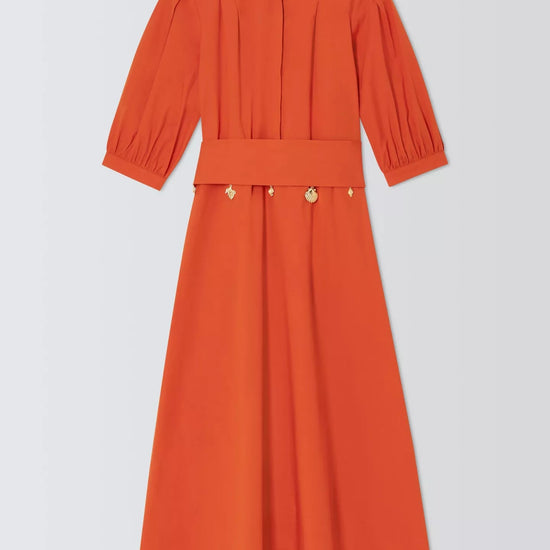 Young Ideas/Henmores - Stecca Poplin Seashell Charm Dress - 004 Orange - 8