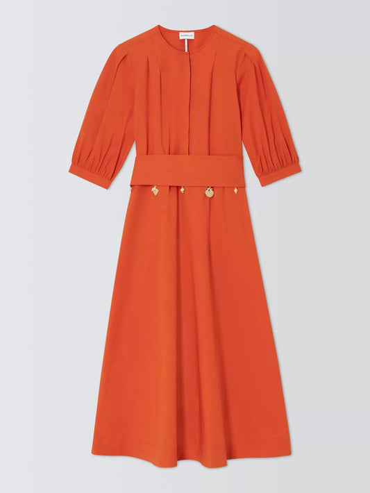 Young Ideas/Henmores - Stecca Poplin Seashell Charm Dress - 004 Orange - 8
