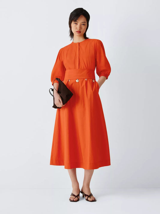 Young Ideas/Henmores - Stecca Poplin Seashell Charm Dress - 004 Orange - 8
