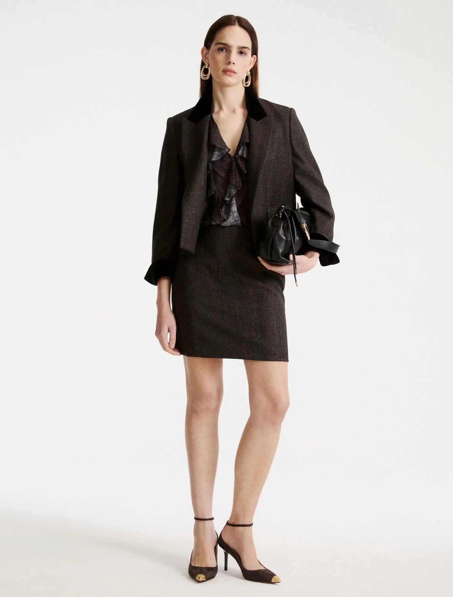 Young Ideas & Henmores -Sufo Python Frilled Blouse -003 Brown -8
