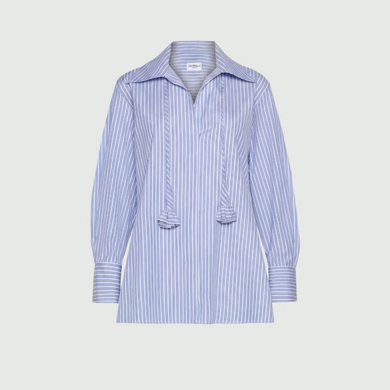 Young Ideas/Henmores - Tabarin Striped Poplin Shirt - 002 Light Blue Stripe - 8