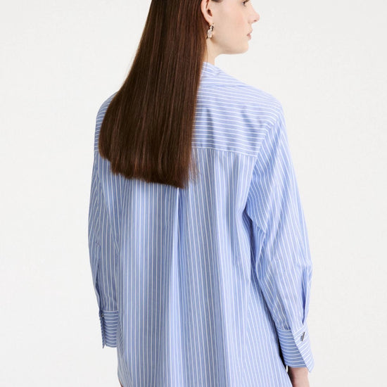 Young Ideas/Henmores - Tabarin Striped Poplin Shirt - 002 Light Blue Stripe - 8