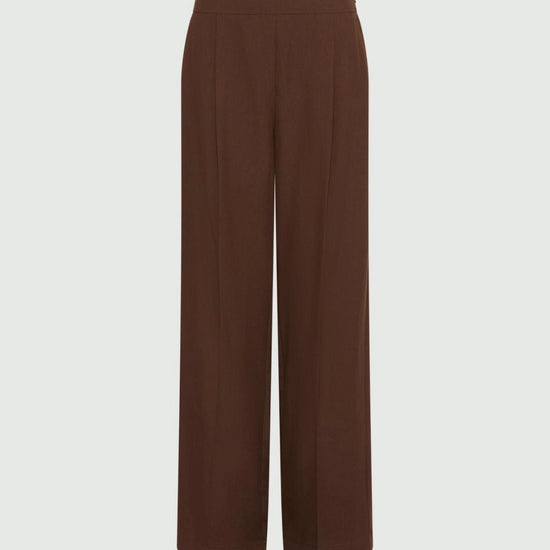 Young Ideas/Henmores - Targa Pleated Linen Mix Trousers - 002 Brown - 8