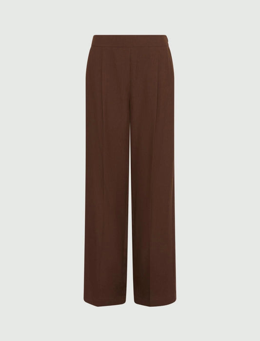 Young Ideas/Henmores - Targa Pleated Linen Mix Trousers - 002 Brown - 8