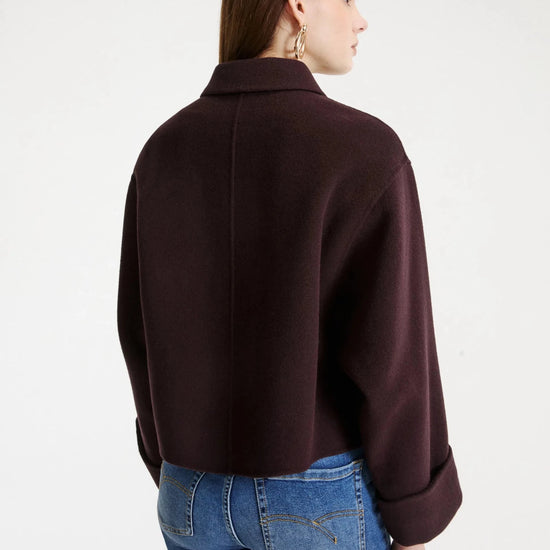 Young Ideas & Henmores -Tempio Rolled Cuff Car Coat -003 Brown -6