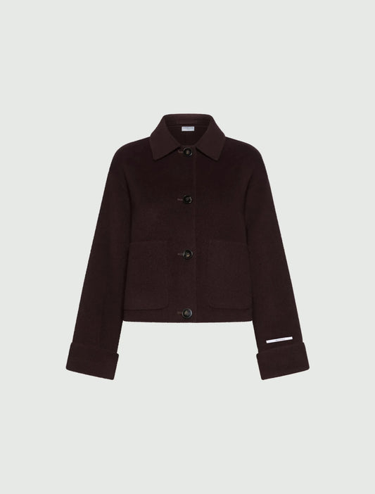 Young Ideas & Henmores -Tempio Rolled Cuff Car Coat -003 Brown -6