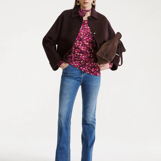 Young Ideas & Henmores -Tempio Rolled Cuff Car Coat -003 Brown -6