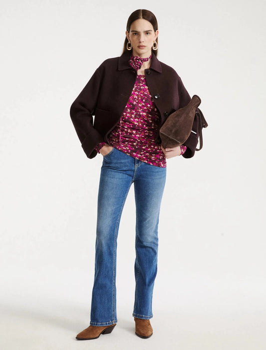 Young Ideas & Henmores -Tempio Rolled Cuff Car Coat -003 Brown -6