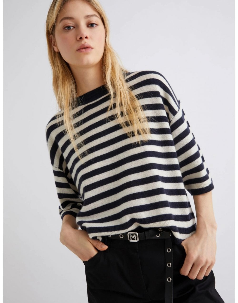 Young Ideas/Henmores - Truppa Nautical Stripe Short Sleeve Jumper - 010 Navy - XS