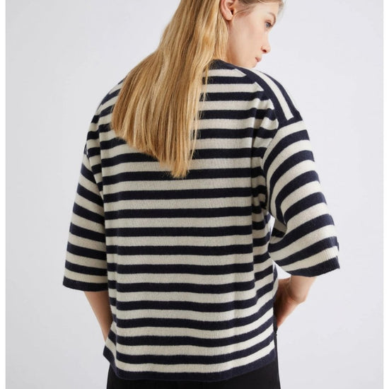 Young Ideas/Henmores - Truppa Nautical Stripe Short Sleeve Jumper - 010 Navy - XS