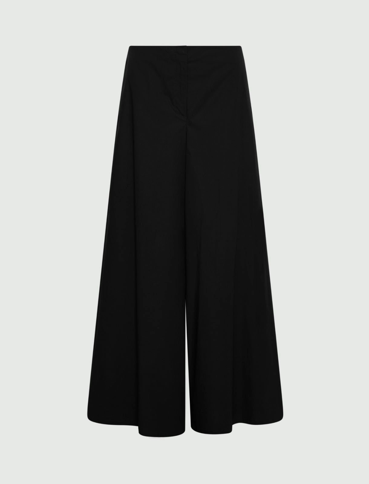 Young Ideas/Henmores - Uomo Wide Leg Linen Trousers - 006 Black - 8