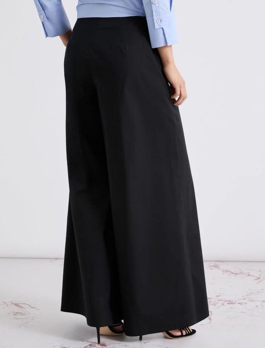 Young Ideas/Henmores - Uomo Wide Leg Linen Trousers - 006 Black - 8