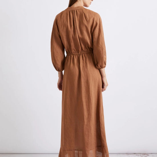 Young Ideas/Henmores - Vento Sleeveless Linen Midi Dress - 005 Tobacco Brown - 8