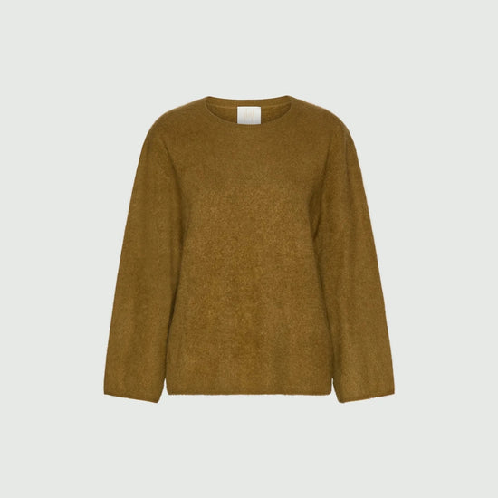 Young Ideas & Henmores -Vezzoso Brushed Wool Cashmere Jumper -004 Oil Green -S
