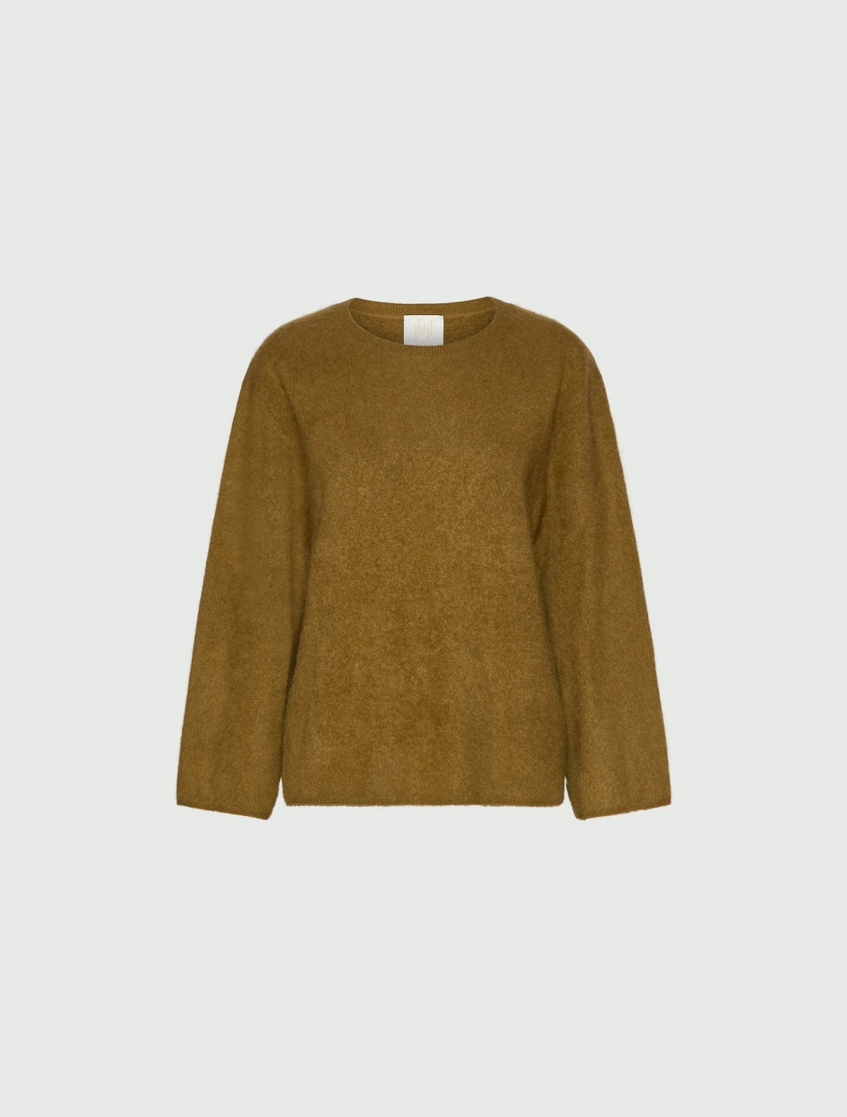 Young Ideas & Henmores -Vezzoso Brushed Wool Cashmere Jumper -004 Oil Green -S