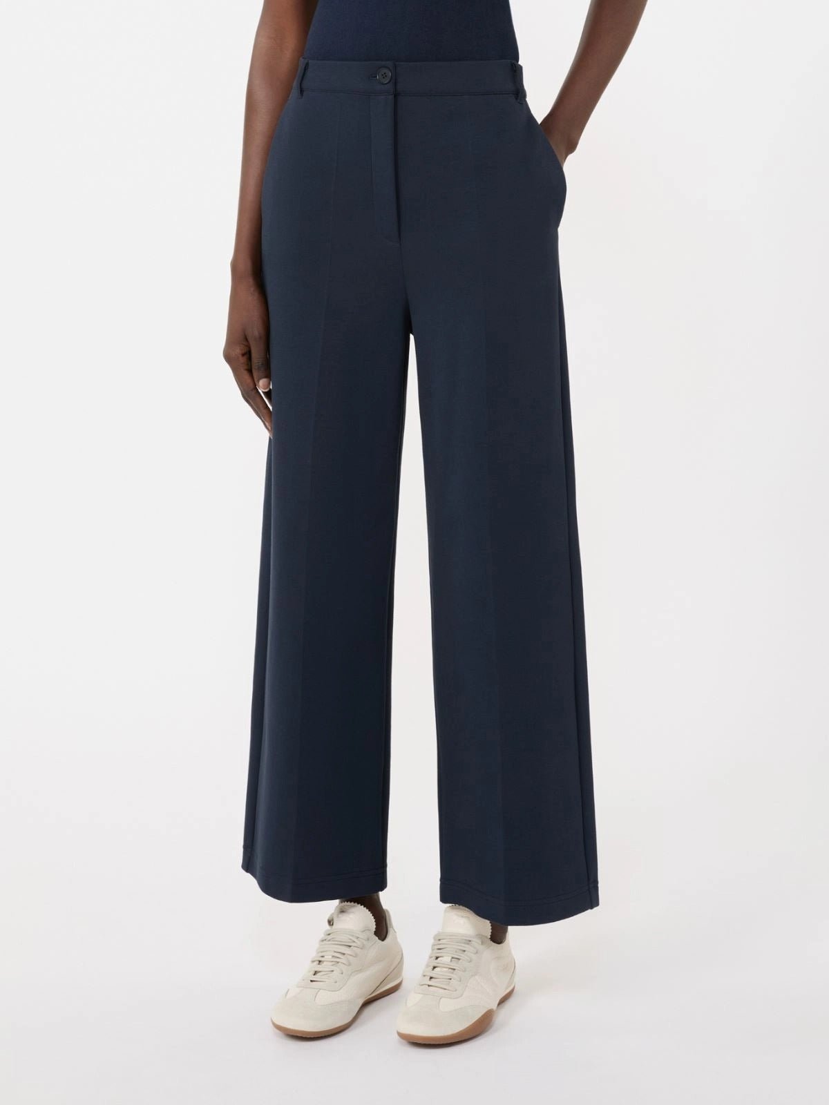 Young Ideas/Henmores - Abano Jersey Cotton Staight Trouser - 002 Navy - S