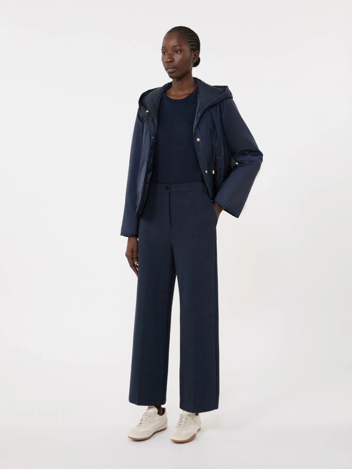Young Ideas/Henmores - Abano Jersey Cotton Staight Trouser - 002 Navy - S