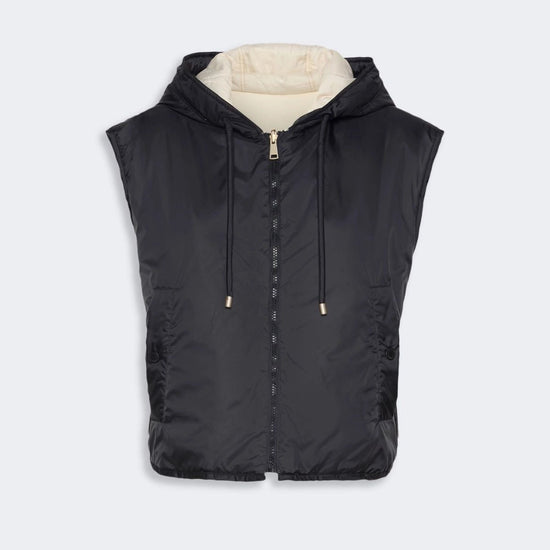 Young Ideas & Henmores -Accenni Quilted Hooded Gilet -005 Black -XS