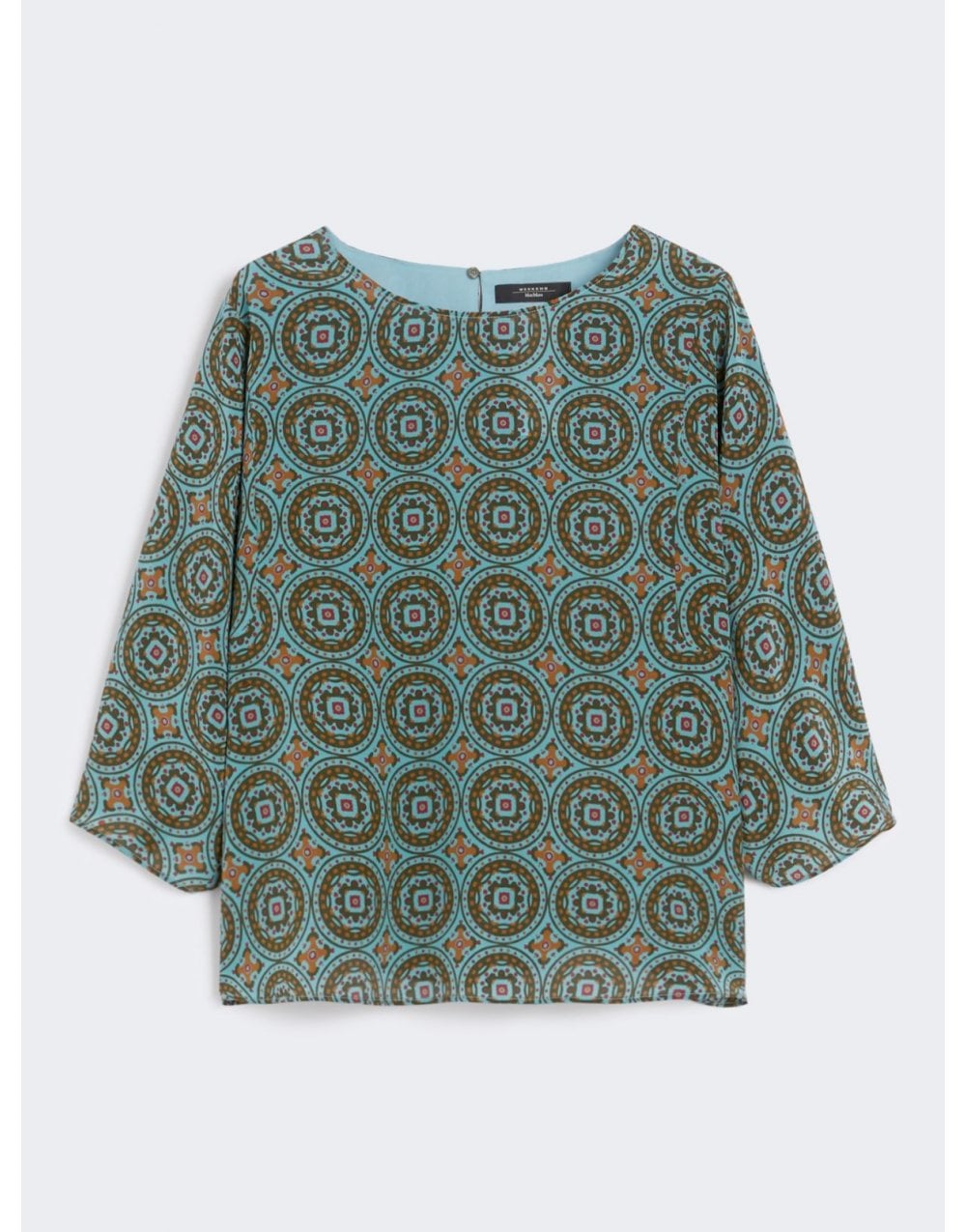 Young Ideas/Henmores - Adone Geometric Print Top - 001 Light Blue - 8