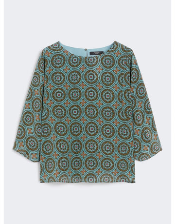 Young Ideas/Henmores - Adone Geometric Print Top - 001 Light Blue - 8