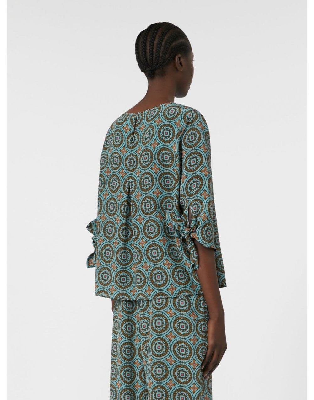 Young Ideas/Henmores - Adone Geometric Print Top - 001 Light Blue - 8