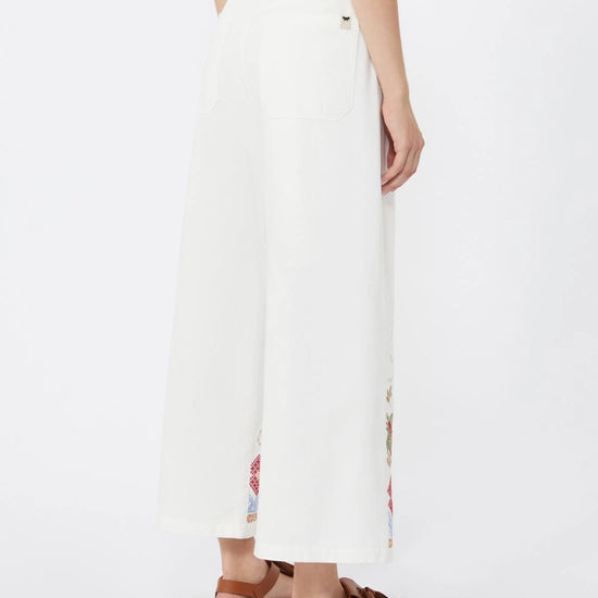 Young Ideas/Henmores - Adunco Embroidered Cross Stitch Trousers - 009 White - 6