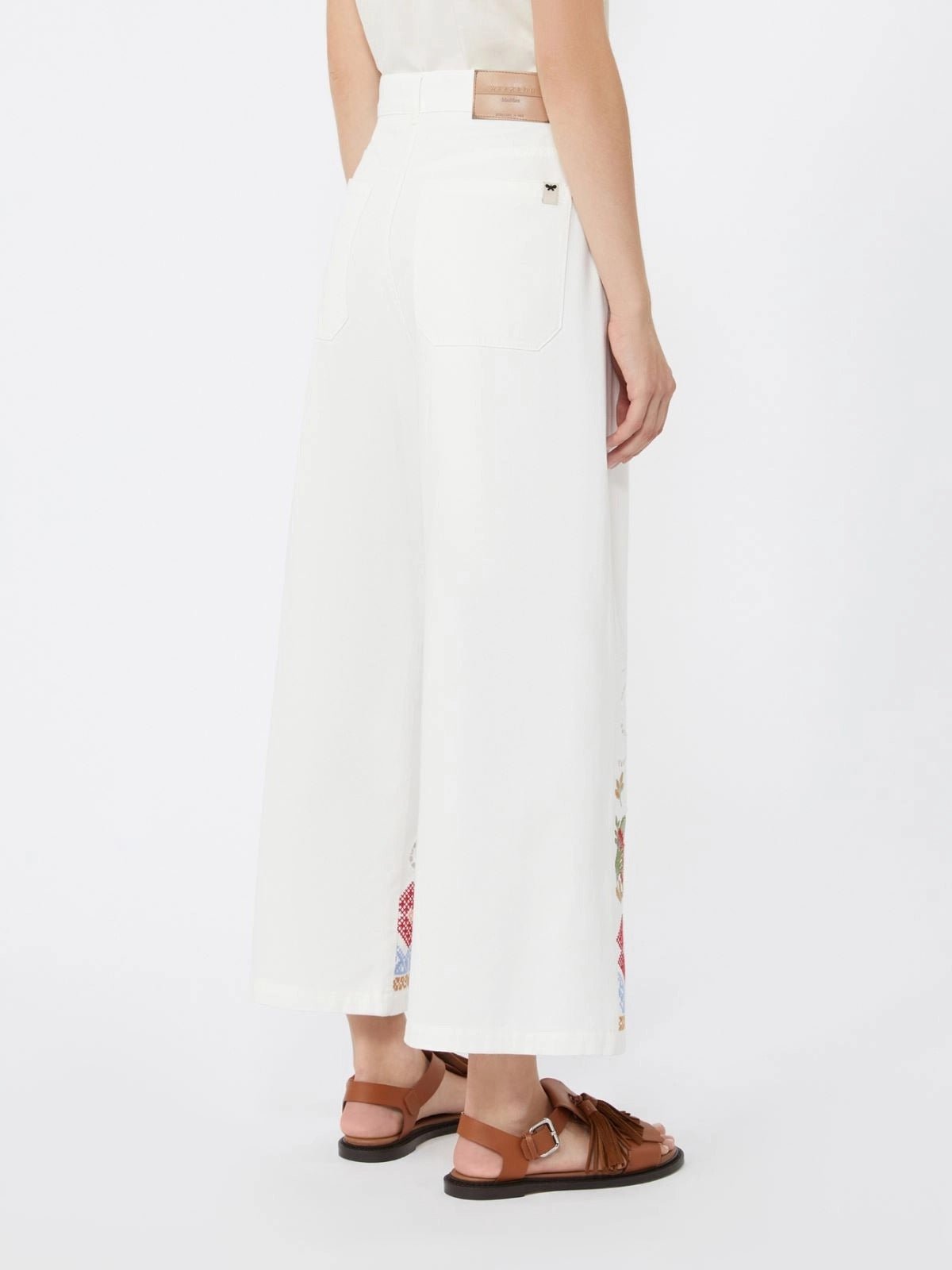 Young Ideas/Henmores - Adunco Embroidered Cross Stitch Trousers - 009 White - 6